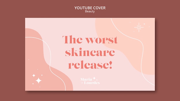 Beauty and skincare cosmetics youtube cover template