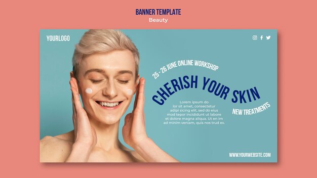 Beauty and skincare product banner template