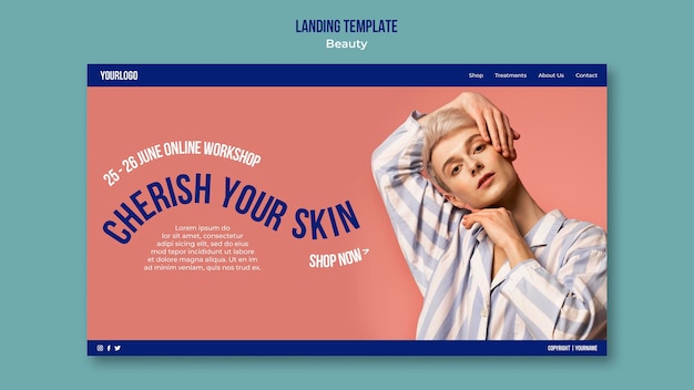 Free PSD beauty and skincare product web template