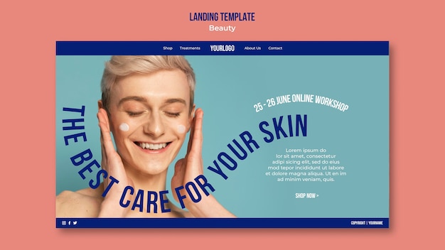 Free PSD beauty and skincare product web template