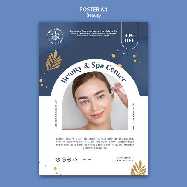 beauty and spa center poster template
