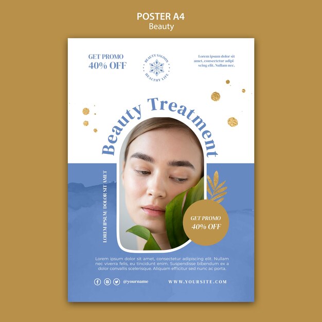 beauty treatment a4 poster template