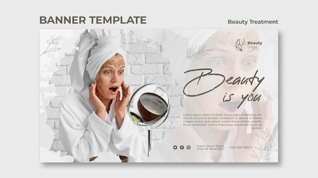 Free PSD beauty treatment concept banner template