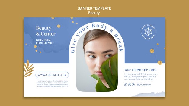 beauty treatment horizontal banner template