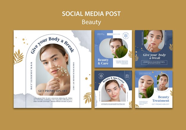 Beauty treatment social media posts