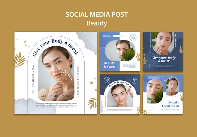beauty treatment social media posts