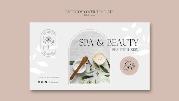 Beauty and wellness facebook cover template design