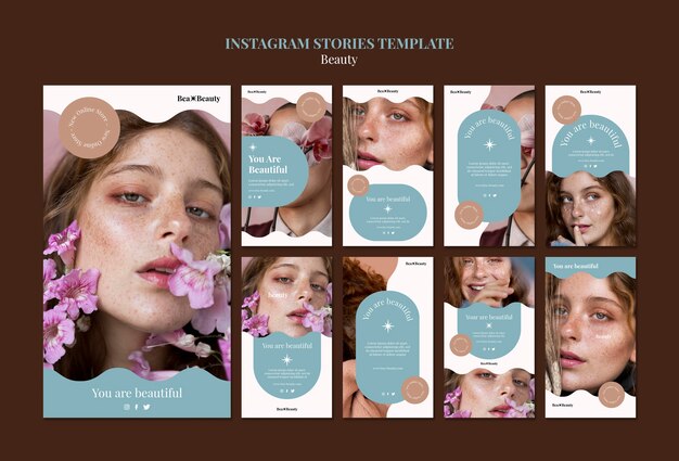 Beauty with flowers instagram stories