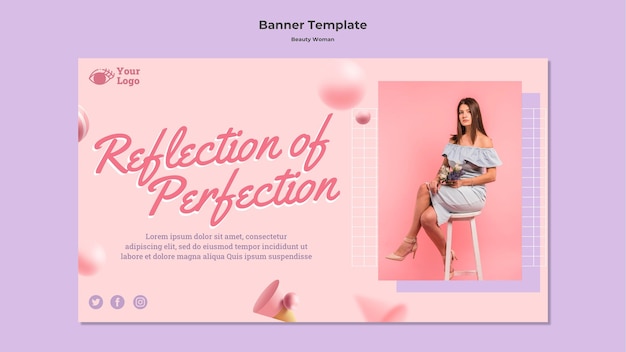 Beauty woman concept banner template