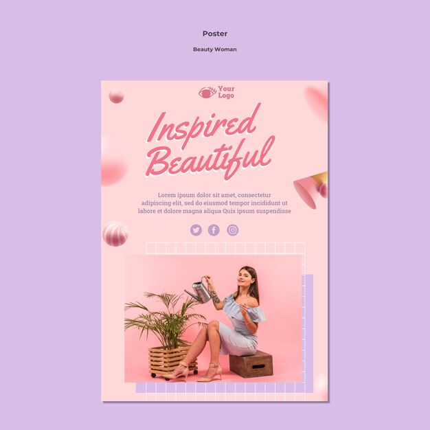 beauty woman concept poster template