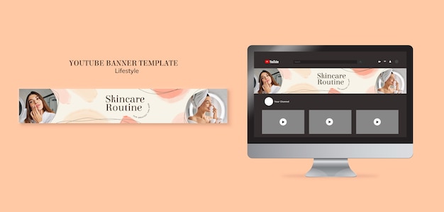 無料PSD 美容youtubeバナーテンプレートデザイン