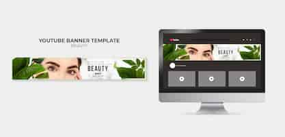 Free PSD beauty youtube banner template