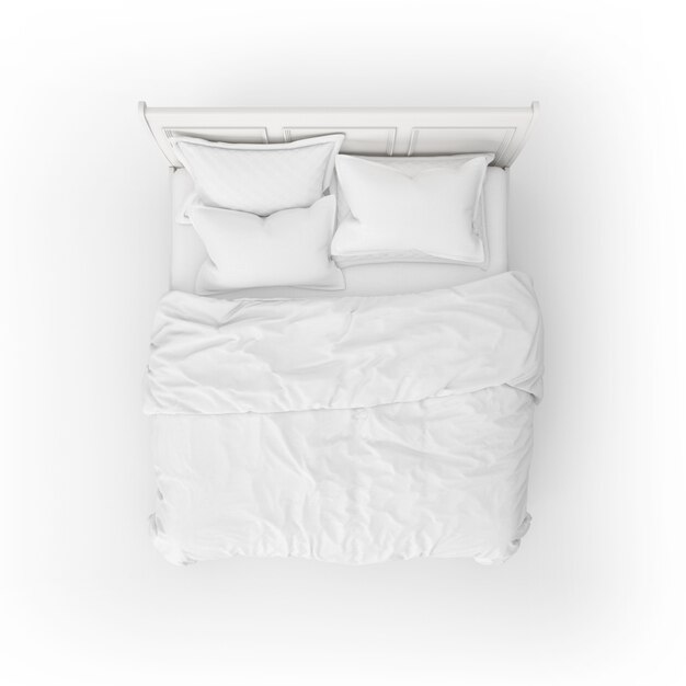 Макет кровати с белым подголовником