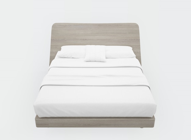 Free PSD bed with white sheets