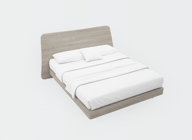 bed with white sheets