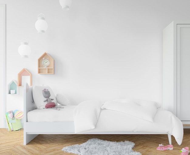 Bedroom with white bedsheets