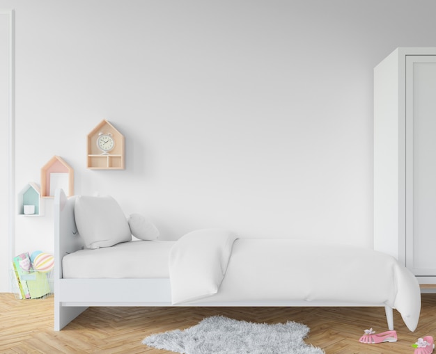 Bedroom with white bedsheets