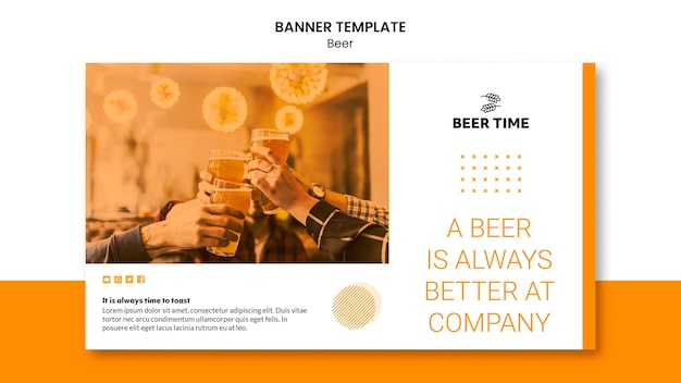 Free PSD beer banner template design