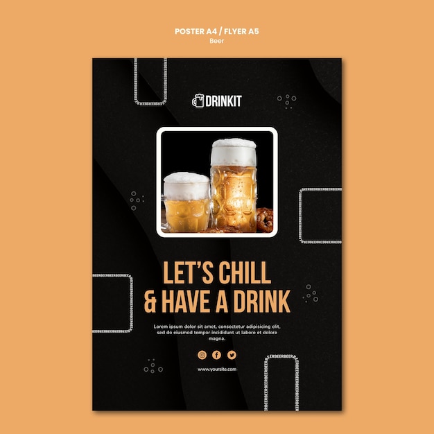 Free PSD beer concept flyer template