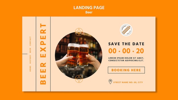 Free PSD beer concept landing page template