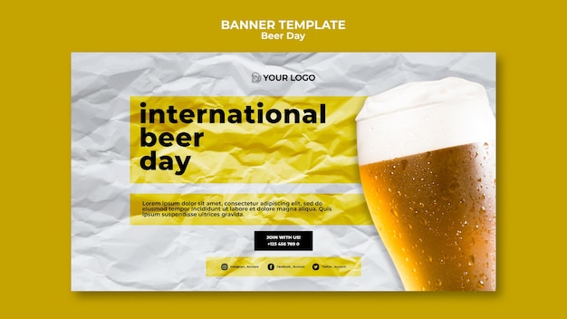 Free PSD beer day banner template concept