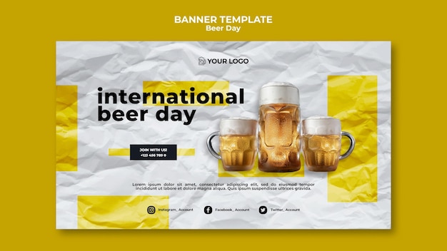 Free PSD beer day banner template