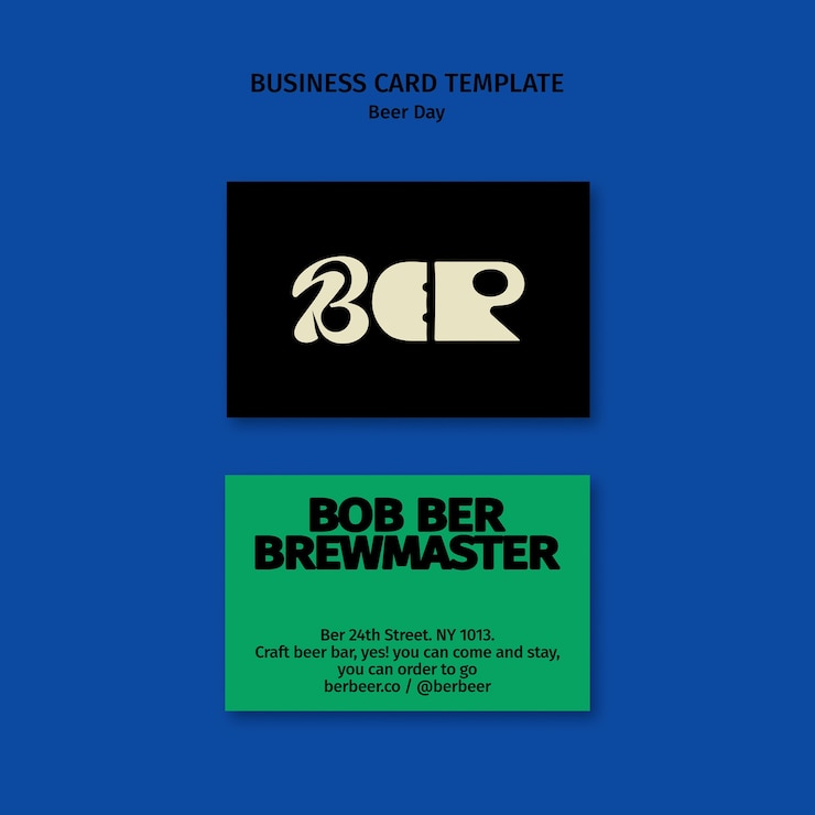 Free PSD beer day celebration  business card