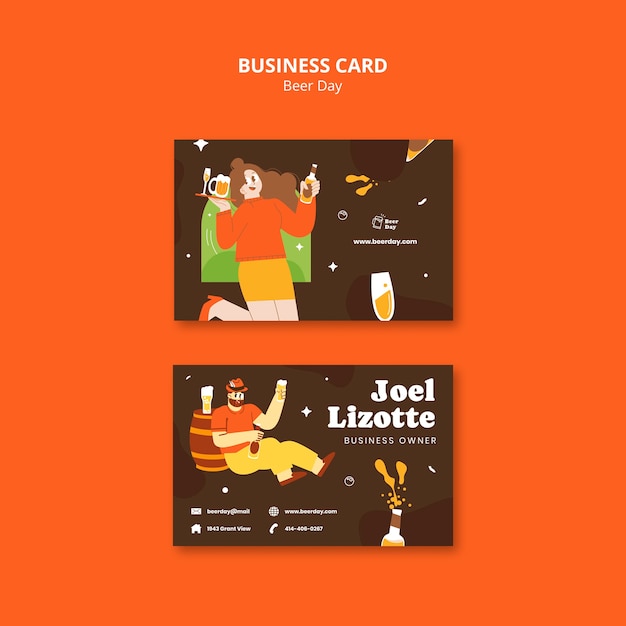 Beer day celebration business card