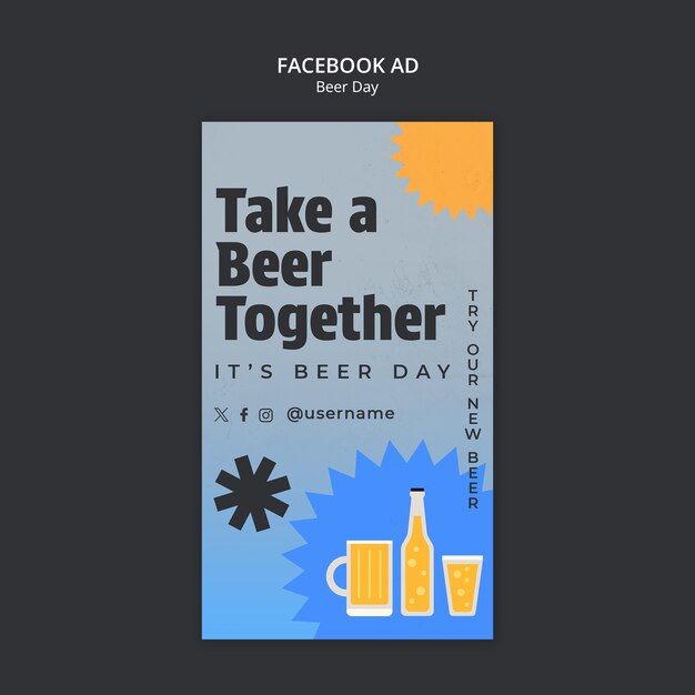 PSD gratuito template di facebook per la celebrazione del giorno della birra