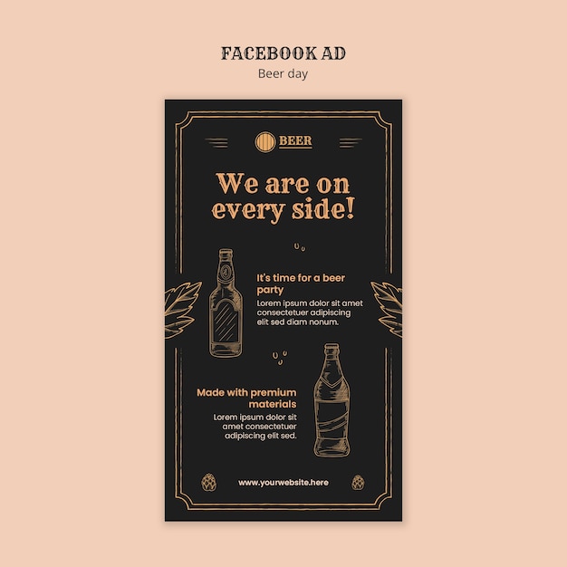 Free PSD beer day celebration facebook  template