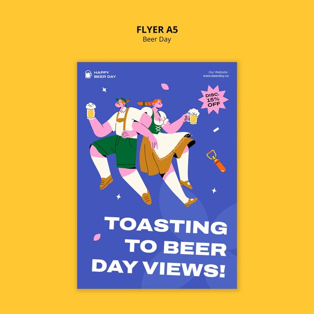 beer day celebration flyer template