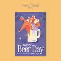 Free PSD beer day celebration flyer template