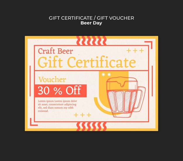 Beer day celebration gift certificate
