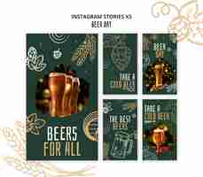 Free PSD beer day celebration instagram stories