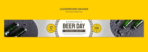 Free PSD beer day celebration leaderboard banner