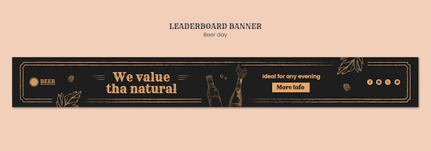 Free PSD beer day celebration leaderboard  template