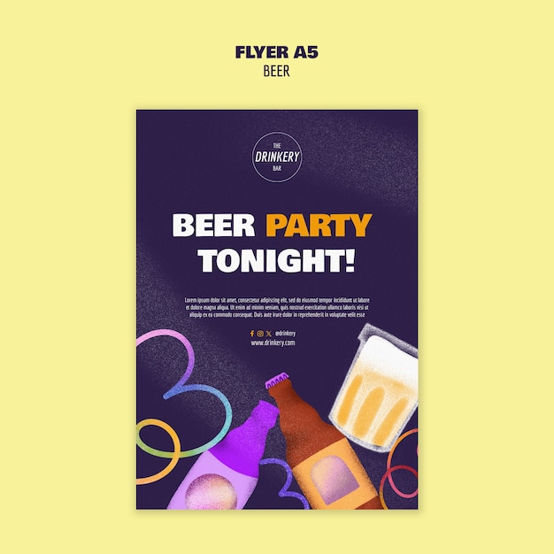 Free PSD beer day celebration poster template