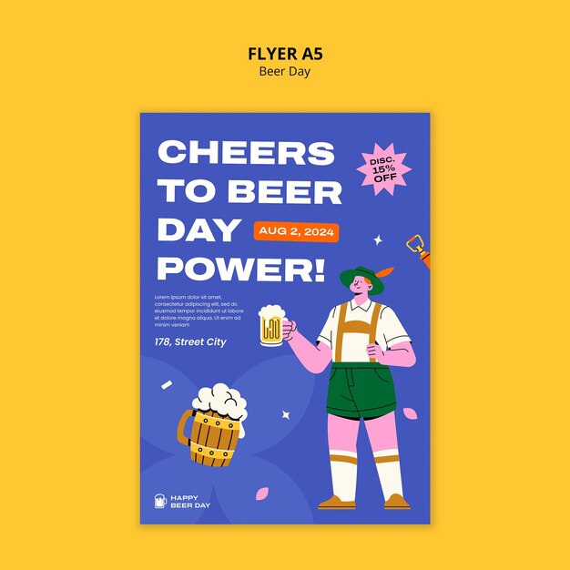 beer day celebration poster template