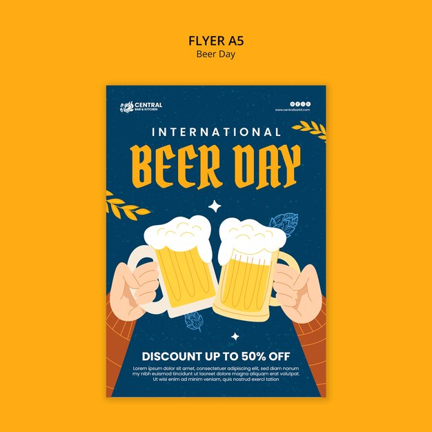 beer day celebration poster template