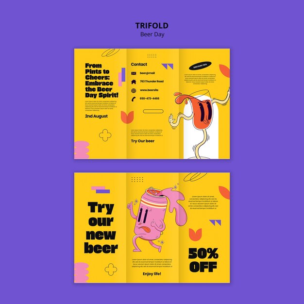 Beer day celebration trifold brochure
