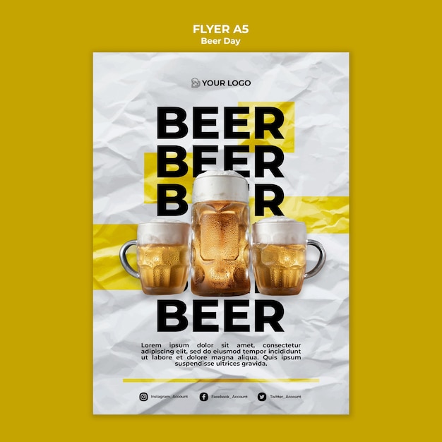 Free PSD beer day flyer template