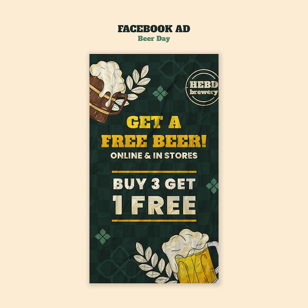 Free PSD beer day  template design