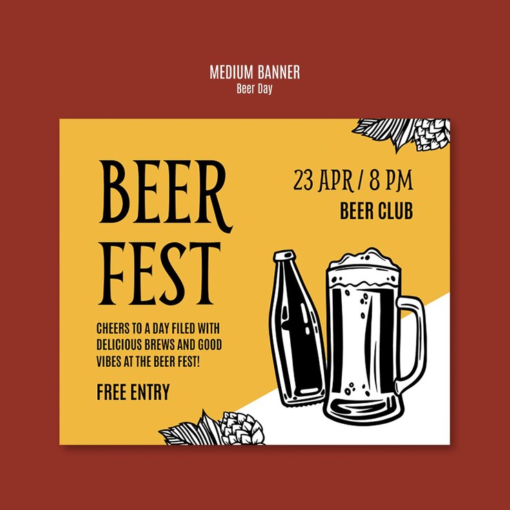 Free PSD beer day template design