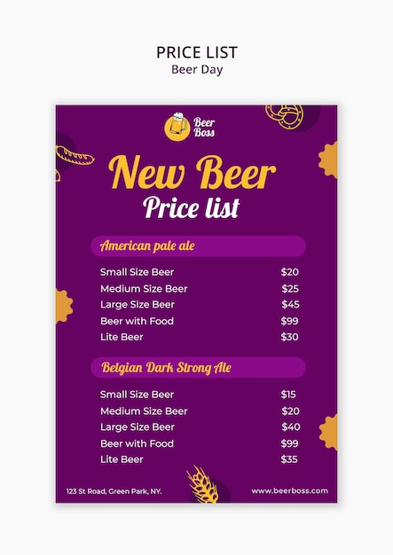 Free PSD beer day template design