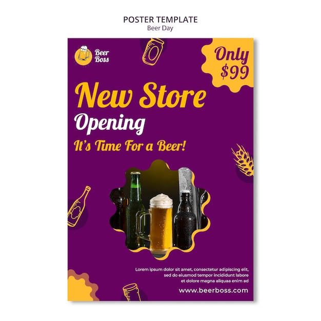 Free PSD beer day template design