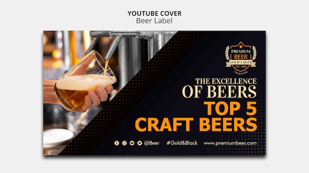 Free PSD beer label  template design