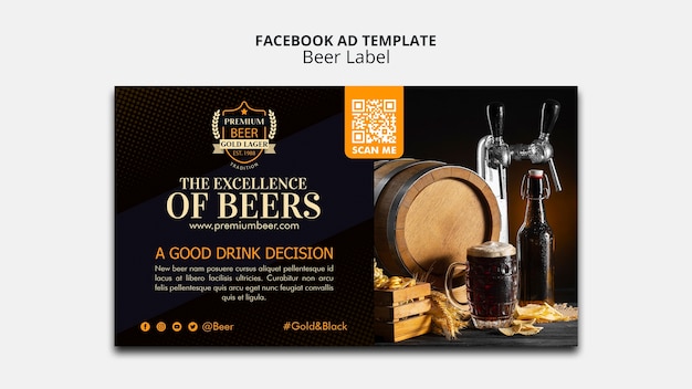 Free PSD beer label template design