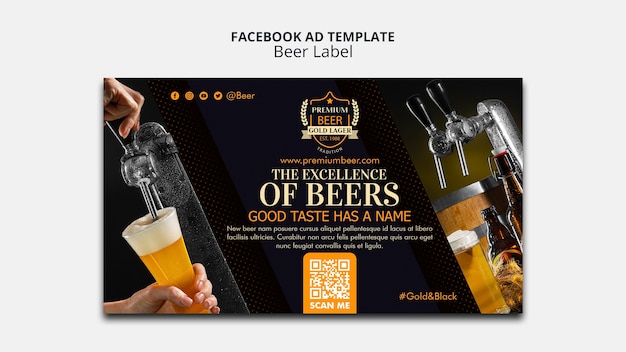 Beer Label Template Design – Create Stunning Social Media Posts and Ads