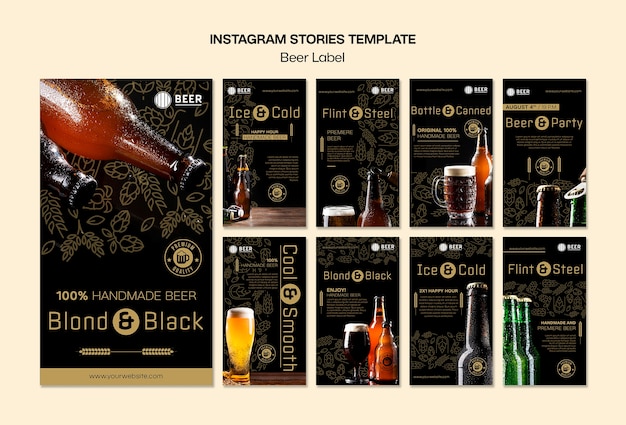 Free PSD beer label  template design