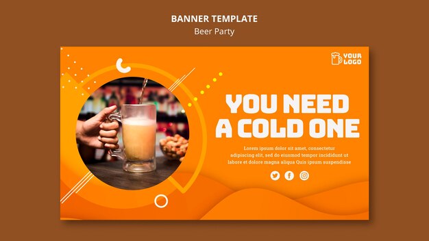 Free PSD beer party banner theme